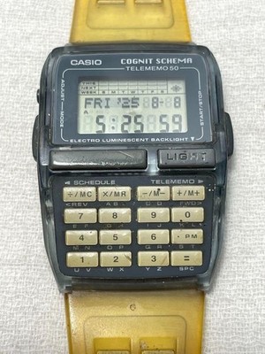 実働 CASIO DATA BANK COGNIT SCHEMA DBC-63 CASIO DBC-63 COGNIT SCHEMA Data Bank Quartz men yellow Watch