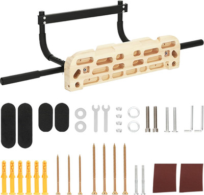 Hangboard with Door Way Pull up Bar, 2 in 1 Rock Climbing Board for Strengthen F