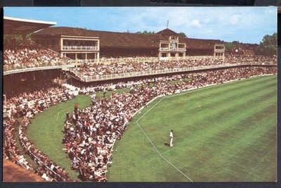 Vintage Postkarte: Lord's Cricket Ground - England gegen Westindien Testspiel 1963