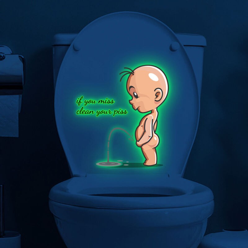 Cover Lid Sticker Bathroom Diy Funny Wall Decor Removable