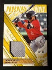 2019 Panini Elite Extra Edition Prospect Materials Gold 1 /99 Royce Lewis #PM-RL