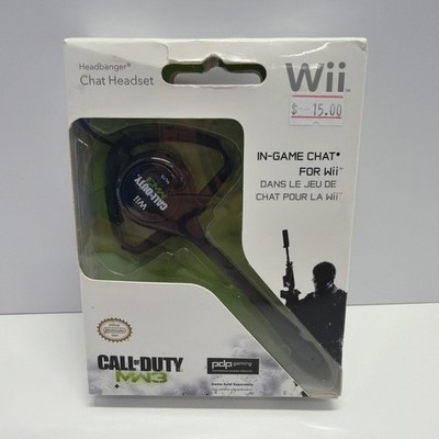 Call of Duty MW3 Wii PDP Headbanger Black Ear-Hook Headsets NEW Dmg Box