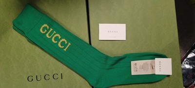 Gucci Socke Brandneu Authentisch Grün/Gelb Schneller Versand  