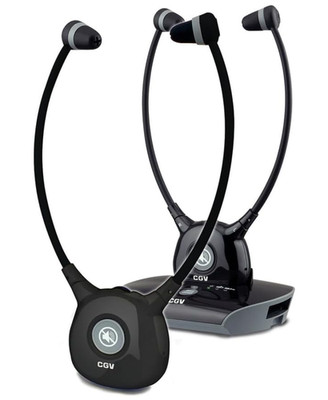 CGV Dolfin Onyx Duo Kopfhörer für Stereo-Audio TV/HiFi kabellos Wireless Headset