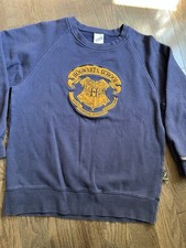 Hogwarts School Navy Crewneck Sweatshirt with Gold Crest size small