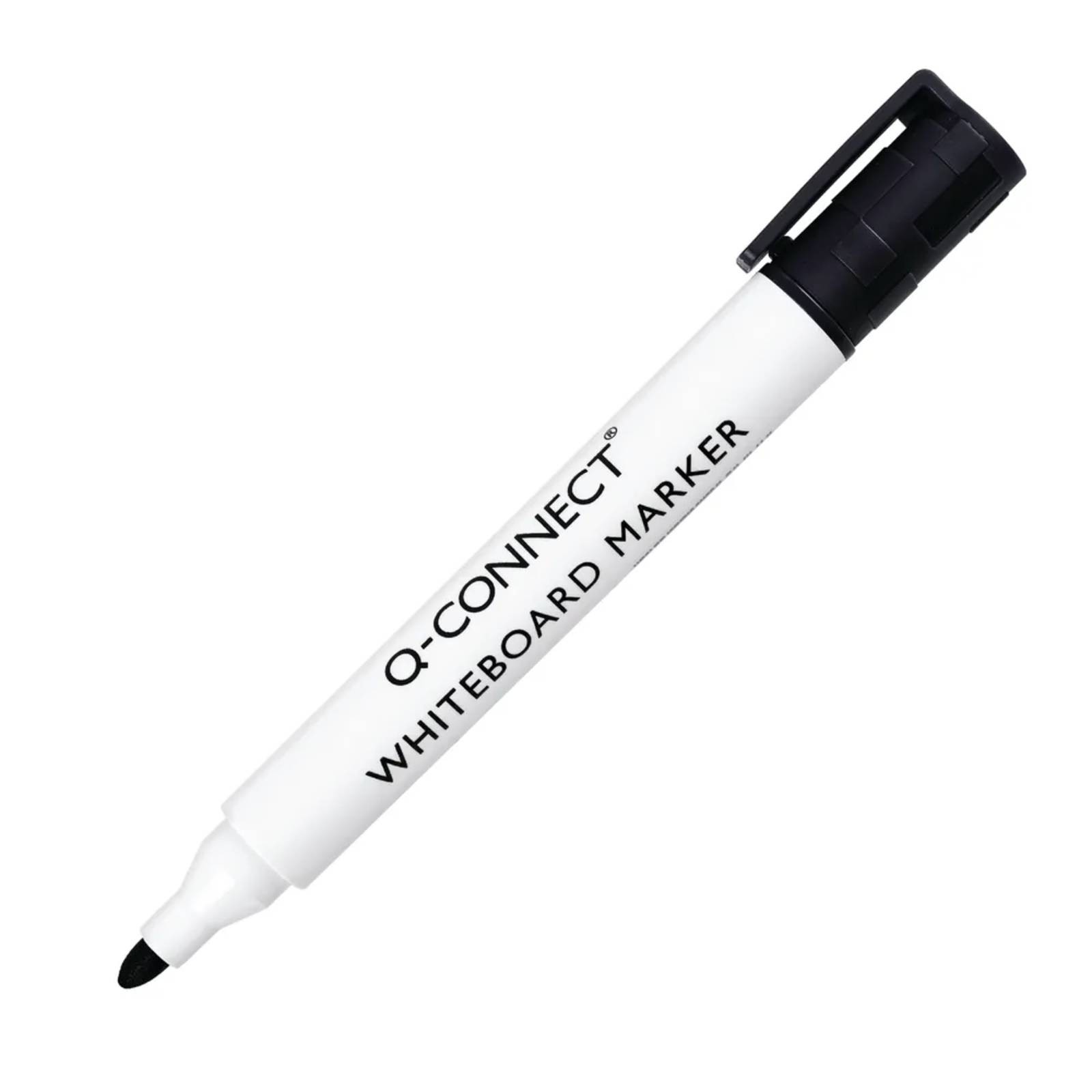 Q-Connect Drywipe Whiteboard Marker Pens - Black - Pack of 10 - [KF26035]