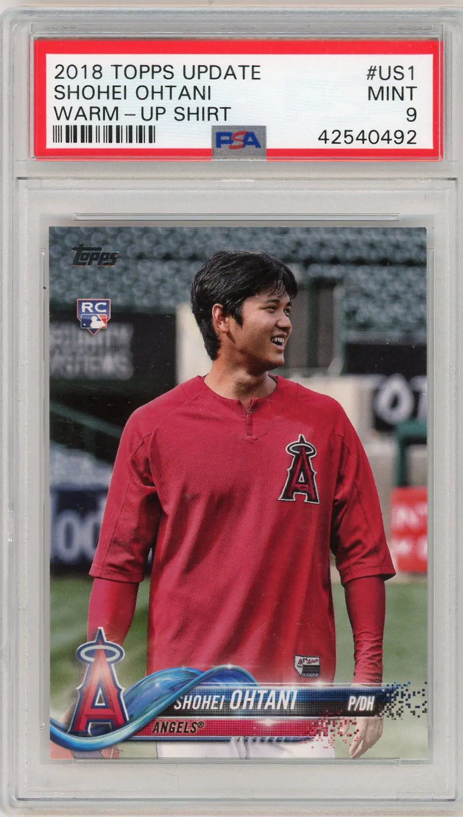 2018 Topps Update Shohei Ohtani #US1 Warm Shirt PSA 9