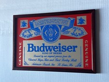 Sale Budweiser  Ales  Wooden  Framed  Small  Mirror