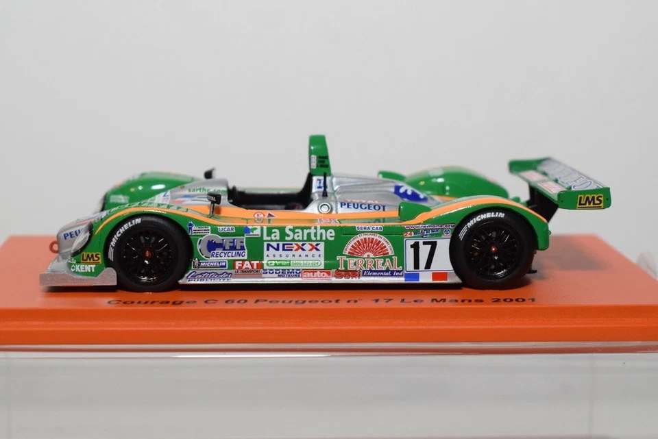 B84 1:43 SPARK SCCG09 CORAJE C60 PEUGEOT #17 LE MANS LM 2001 SIN USAR, EN CAJA Foto 3 de 4