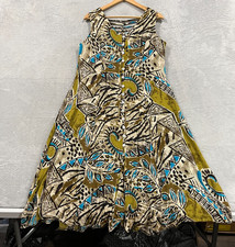Dress Barn Dress Womens 12 Sleeveless Button Up Front Tropical Floral Aztec
