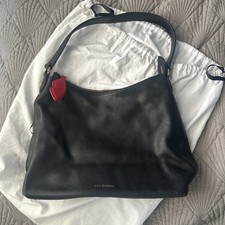 Lulu Guinness Medium Black Leather Handbag with Signature Lips And Dust Bag