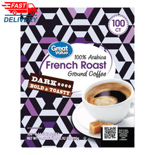 100% Arabica French Dark Roast Ground Coffee Pods, 34.9 Oz, 100 Count 0.18 per pound