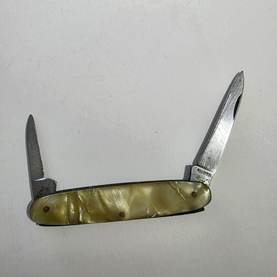 Vintage 2 Blade Pocket Knife Rostfrei Solingen Germany Cracked Ice