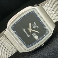 VINTAGE SEIKO 5 AUTOMATIC 6309A JAPAN MENS BLACK COLOR DIAL WATCH a709814-1