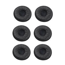 Ear Cushions Leatherette Spare Replacement Earpads for Pack of 6, Black