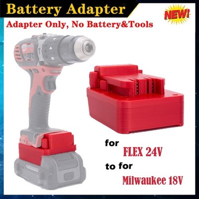 Battery Adapter For FLEX 24V Li-ion Battery to For Milwaukee 18V Cordless Tools