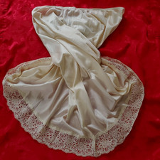 Vintage SEARS Half Slip Skirt LUX IVORY SATIN Nylon W: 30-34" L: 23" LARGE