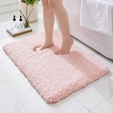 Soft Absorbent Bathroom Rug Non Slip Washable Microfiber Bath Mat 24x17