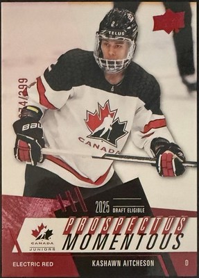 Kashawn Aitcheson RC 2024 Upper Deck Team Canada Juniors PM-22 Electric Red /399
