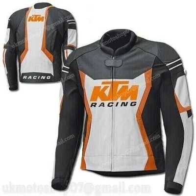 Neue KTM Racing Motorrad Biker Lederjacke, Nue KTM MotoGP Rennrad Lederjacke. - Bild 1 von 3