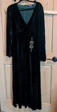 Zarina Long Sleeve Velour Maxi Dress Disturbia NWOT 12