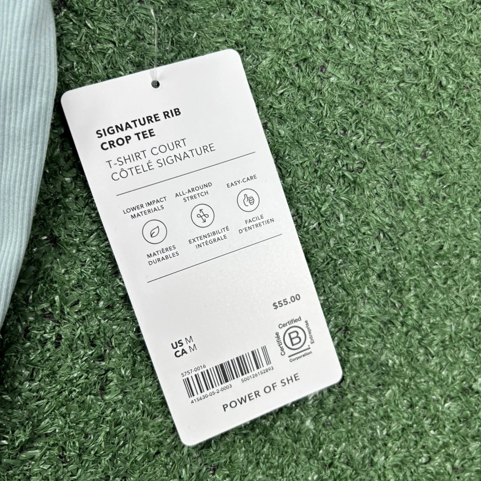 Nueva con etiquetas Camiseta corta acanalada Athleta Signature para mujer mediana verde menta (55,00) Foto 2 de 4