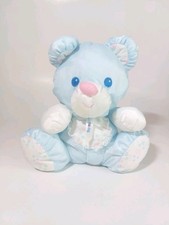 Puffalump Blue Teddy Bear Rattle Vtg Fisher-Price 1994 Hearts Lace Small 9  