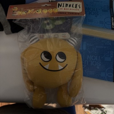 Nibbles the Book Monster 9'' Yellow Stuffed Animal Plush Toy Emma Yarlett
