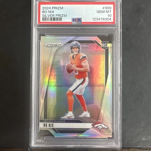 2024 PANINI PRIZM SILVER PRIZM #309 BO NIX ROOKIE RC PSA 10