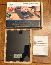 Mainstays Tempered Glass Slimline Digital Scale, Black