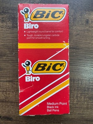 Vintage Bic Biro Medium Point Green Ink Ball Pens NOS In Original Box