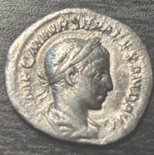 Roman Imperial Silver Denarius Coin of Emperor Severus Alexander 222-235 AD