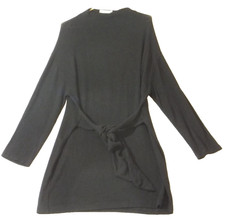 Reformation Jeans Dress Womens Medium Black Short Long Sleeve Tied Knit Stretch