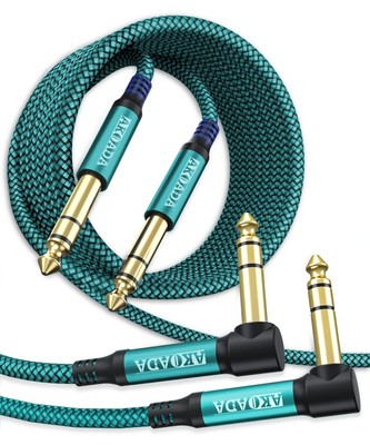 AkoaDa 1/4 inch Instrument Cable 10 ft 2Pack, 6.35mm 1/4 TRS Balanced Stereo ...