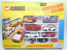 VINTAGE CORGI JUNIORS 3021 EMERGENCY 999 GIFT SET IN ORIGINAL BOX 1972 VW FORD