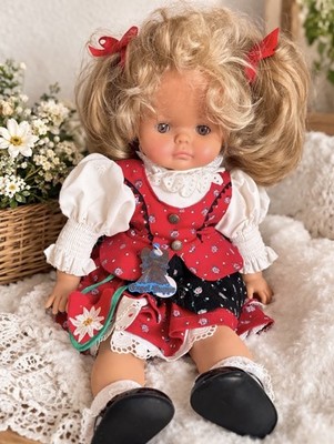 Vintage Engel Puppe Doll 18'' Vinyl w Cloth Body Tags Attached No Box