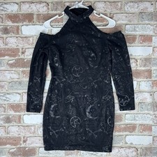 KILLSTAR GRAVE HALTER Dress BLACK Gothic Emo Witchy Whimsical Large Celestial