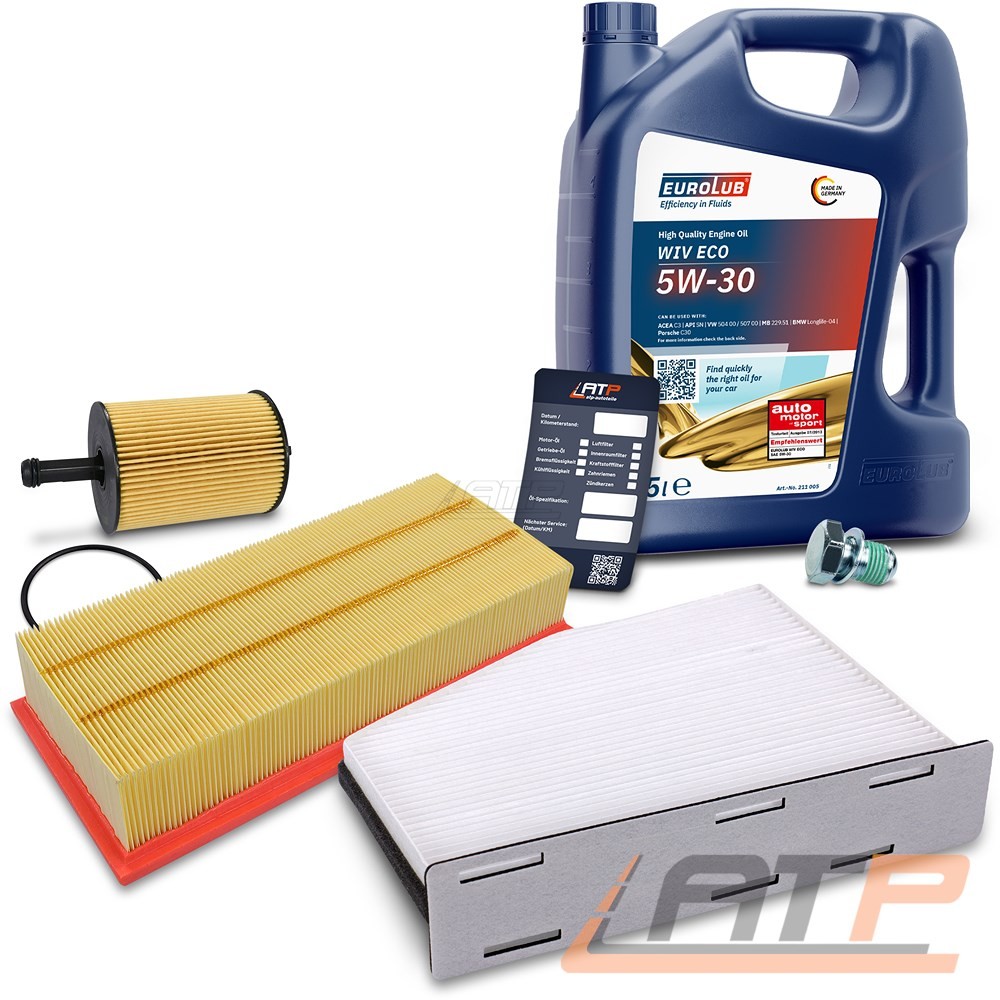 Inspektionspaket Filtersatz Set A+5L Eurolub 5W-30 FÜR Vw Golf 6 5K 2.0 Tdi-image