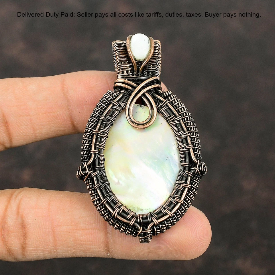 Venta Año Nuevo Madreperla Piedras Preciosas Cobre Confirmación/Comunión Colgante Foto 4 de 4