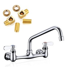 Favorpo Wall Mount Faucet 8 Inch Center Commercial Sink Faucet 10 Inches Swing