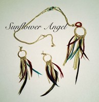Boho Hippy, Dream Catcher, Feather & Turquiose Silver Snake Necklace & Earrings Boho Hippy, Dream Catcher, Feather & Turquiose Silver Snake Necklace & Earrings