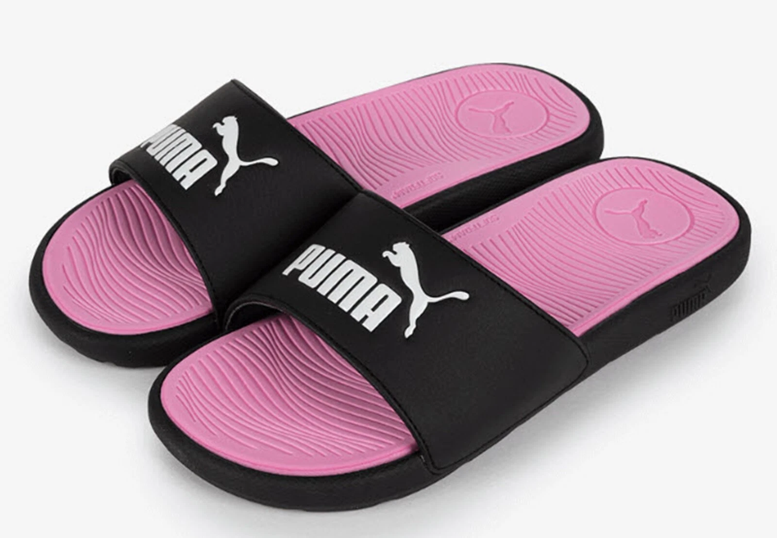 Puma Donna Cool Cat 2.0 Pantofole Run Scarpe Nero Rosa PALESTRA Sandali Slide 38911401