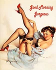 Good Morning Pinup - Vintage Art reprint metal retro sign vintage sign tin