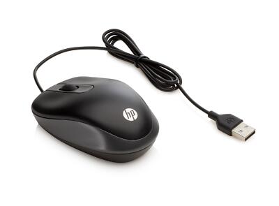 HP Reise USB Maus (HP Travel - Maus - Optisch - 3 Tasten - kabelgebunden - USB
