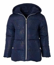 Limited Too Navy Rainbow Iridescent Dot Puffer Jacket Size 4