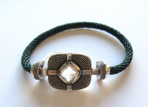 Bracelet clique couleur Brighton et ornement Seven Seas - cordon argent-vert-cristal - Photo 1/3