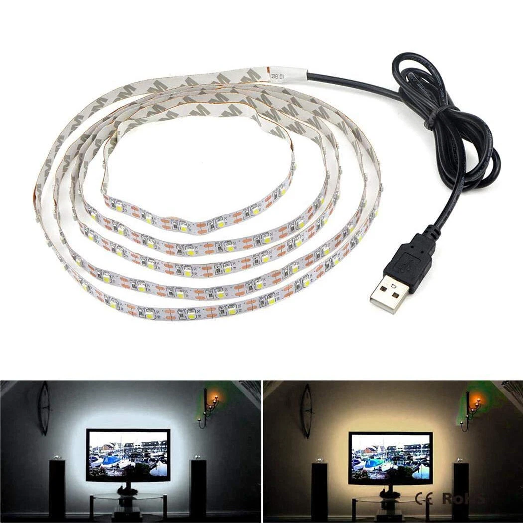 LED Strip Lights TV PC Backlight 5V USB Lamp Flexible Tape Under Desk  Lighting