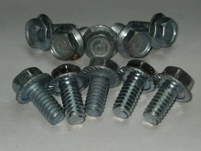 HARDWARE STORE (qty 10) 1/4-20 x 1/2 Inch Hex Serrated Head Flange Screw Bolt, Zinc Plated NOS