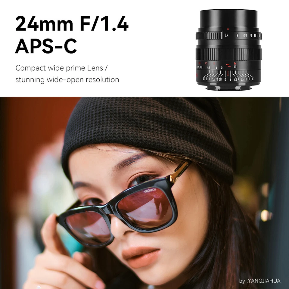 7artisans 24mm F1.4 APS-C Wide Angle MF Lens for Fuji Sony Canon RF Nikon M4/3 - Image 2 of 4