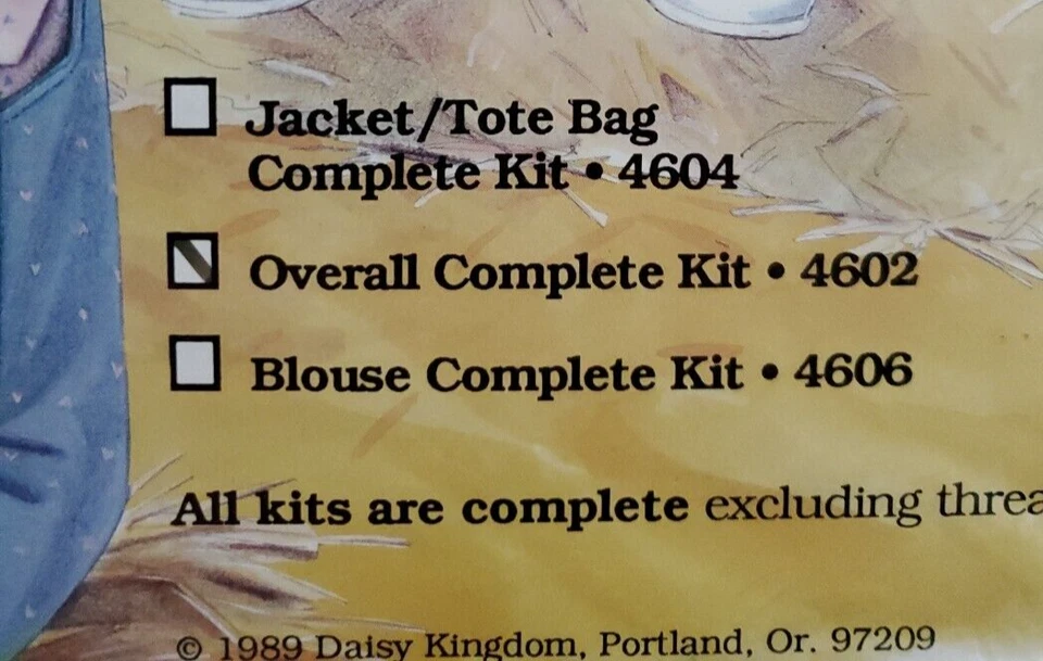 Daisy Kingdom Overall Pattern Fabric Kit Collection 2T-3T-4T #4602 - Image 3 of 4